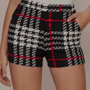 Plaid High-Rise Shorts